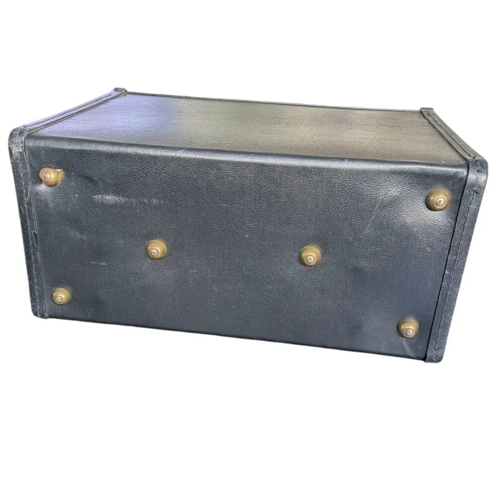 Vintage Faux Leather Banker's Box - Double Hinged Briefcase